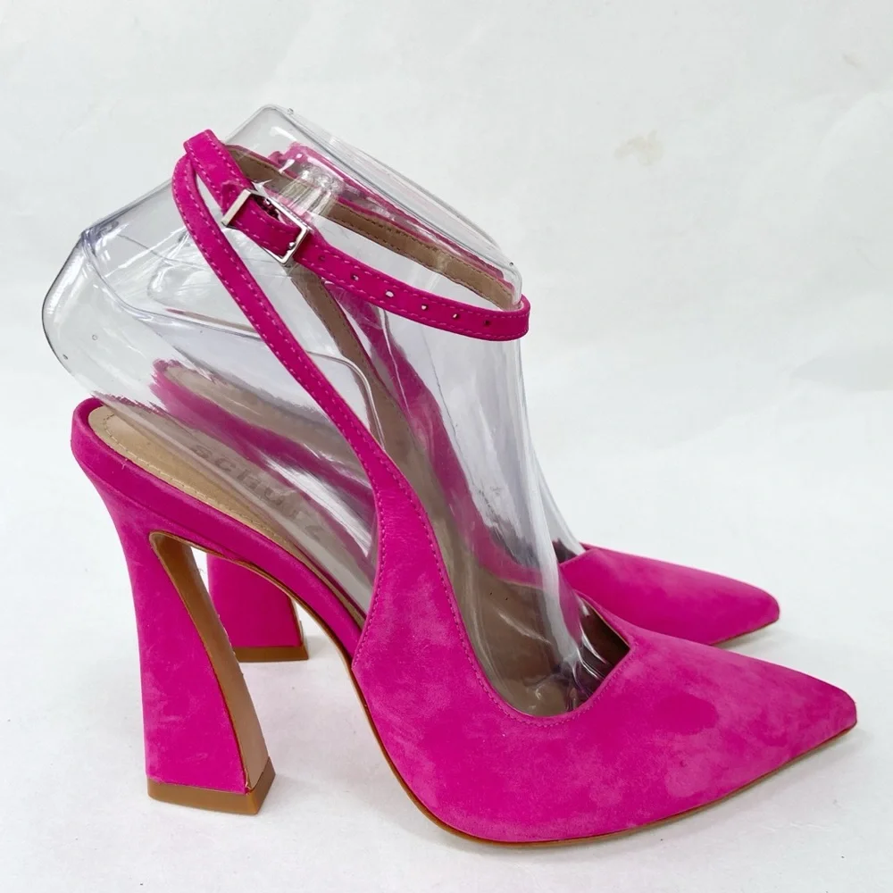 Schutz Pink Suede Leather Pump Size 7B - Picture 4 of 12